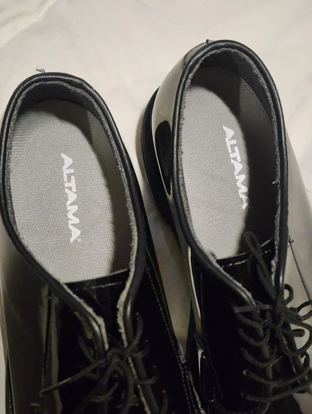 Men's New Altama 9.5 Black Patent Lace-Up Military Dress Shoes